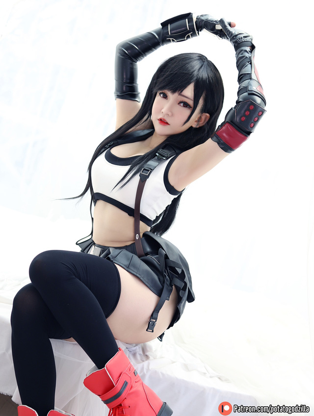 coser@Potato Godzilla 变身《最终幻想 VII》中的蒂法，活力四射插图3