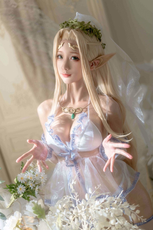 蠢沫沫 cos 婚纱版的“白精灵” [coser@蠢沫沫 cos 图集]-第2张图片