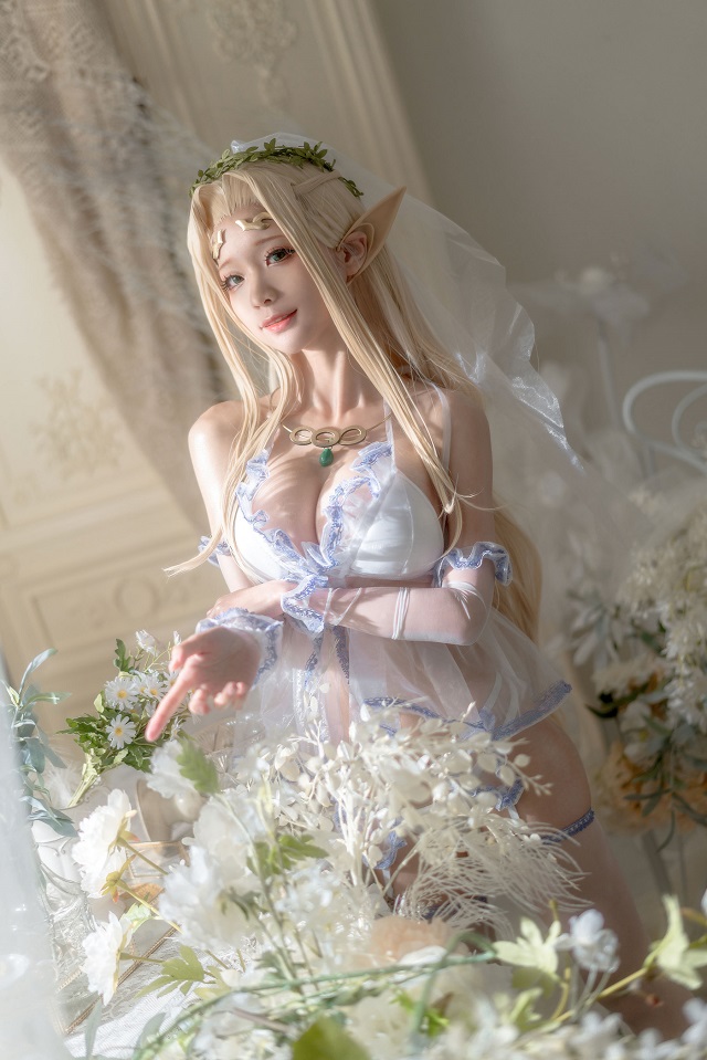 蠢沫沫 cos 婚纱版的“白精灵” [coser@蠢沫沫 cos 图集]插图