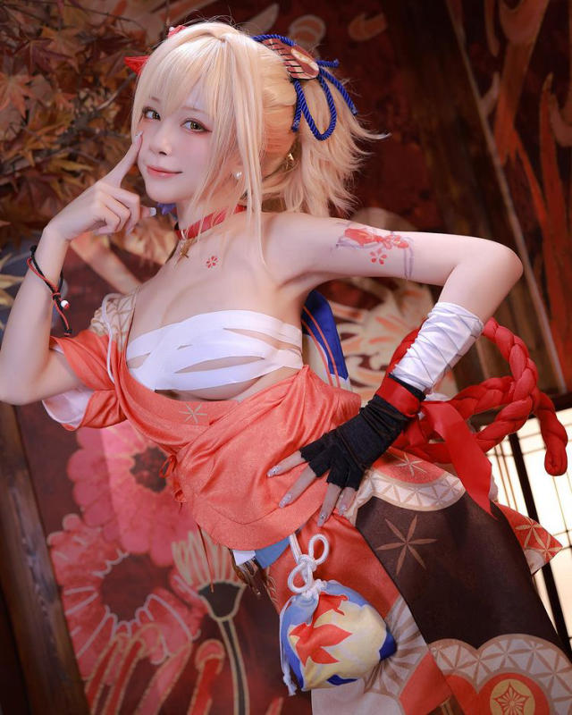 水淼aqua_宵宫cosplay | 水淼aqua在《原神》cos“夏祭女王”宵宫-第7张图片