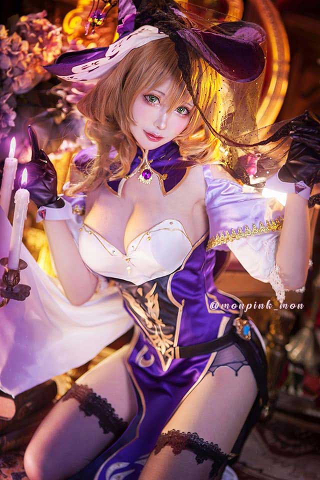 Mon夢_monpink cosplay | Mon夢_monpink在《原神》cos丽莎（Lisa）-第6张图片