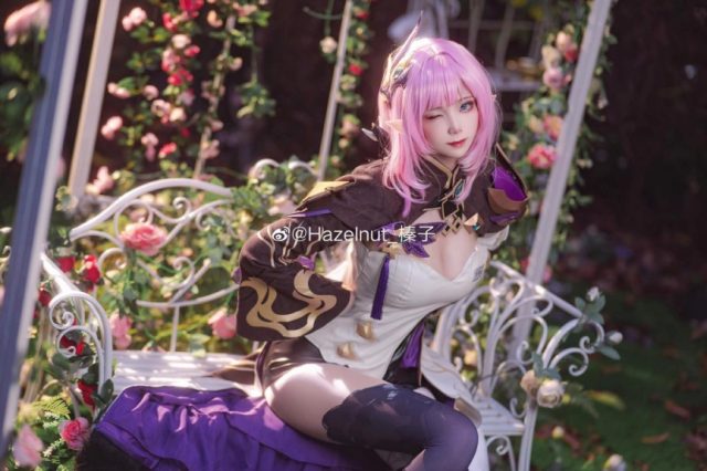 coser@Hazelnut_榛子在《崩坏3》化身“粉色妖精”爱莉希雅-第2张图片