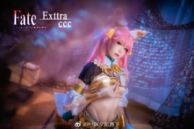 PINK夕阳西下cos《Fate/EXTRA》玉藻前，演绎梦幻“神话礼装”之美-第2张图片