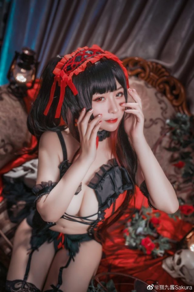 猫九酱Sakura cos《约会大作战》时崎狂三，性感与魅力的完美演绎插图3