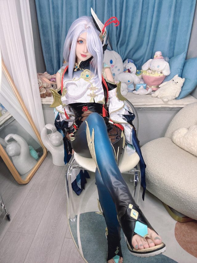 原神COS：rioko凉凉子的申鹤cosplay，再现美若仙境-第2张图片