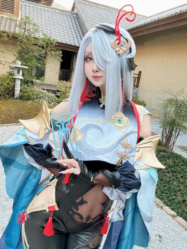 原神COS：rioko凉凉子的申鹤cosplay，再现美若仙境-第6张图片