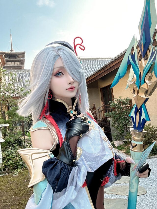 原神COS：rioko凉凉子的申鹤cosplay，再现美若仙境-第7张图片