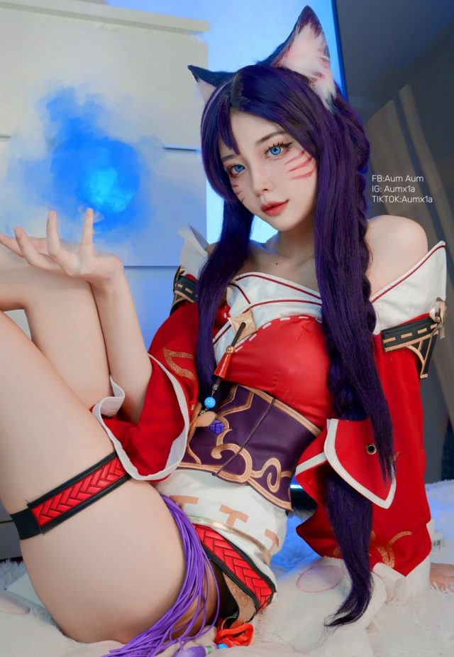 coser AumAum化身《英雄联盟》阿狸，再现九尾妖狐的迷人魅力-第2张图片