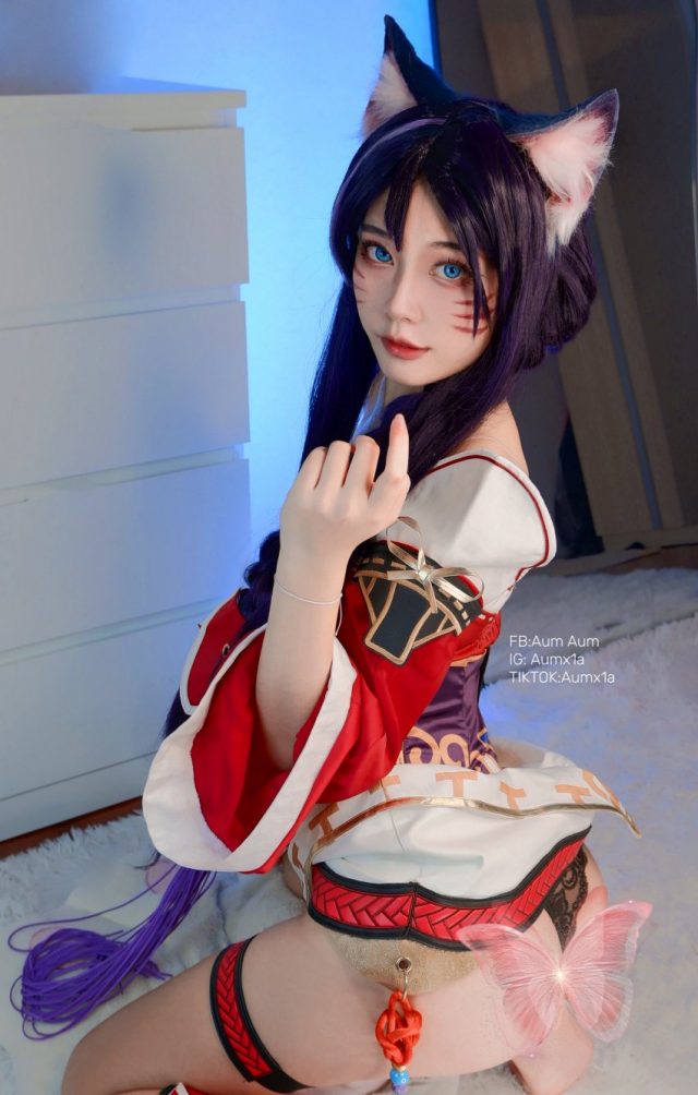 coser AumAum化身《英雄联盟》阿狸，再现九尾妖狐的迷人魅力-第5张图片