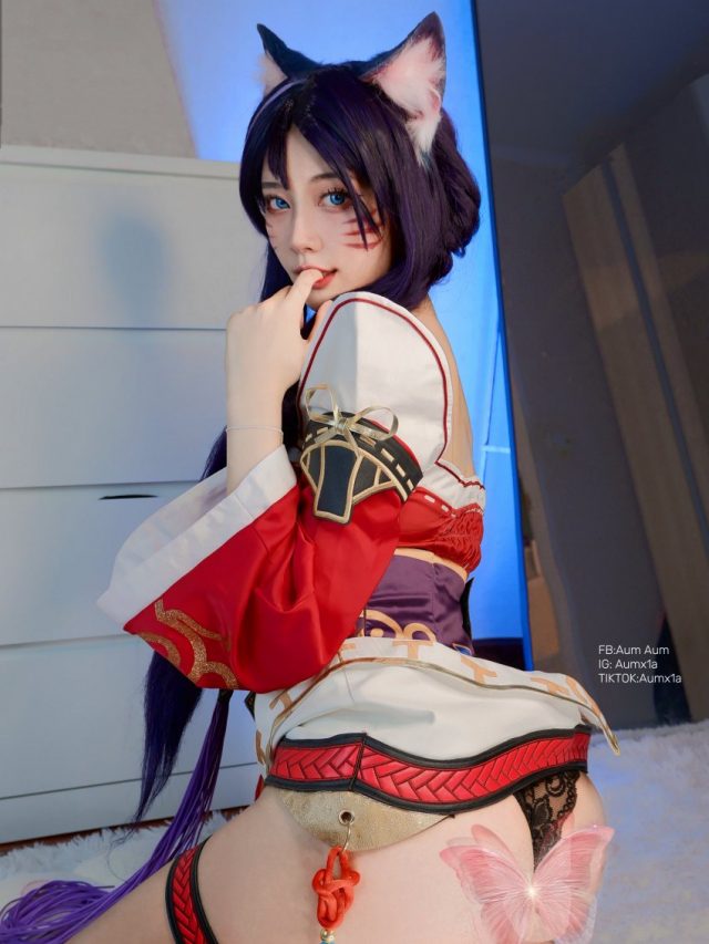 coser AumAum化身《英雄联盟》阿狸，再现九尾妖狐的迷人魅力-第4张图片