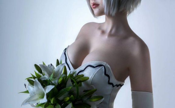 Sayathefox cos 2B Floral | Sayathefox_尼尔机械纪元·2B cos作品 [10P-131MB]